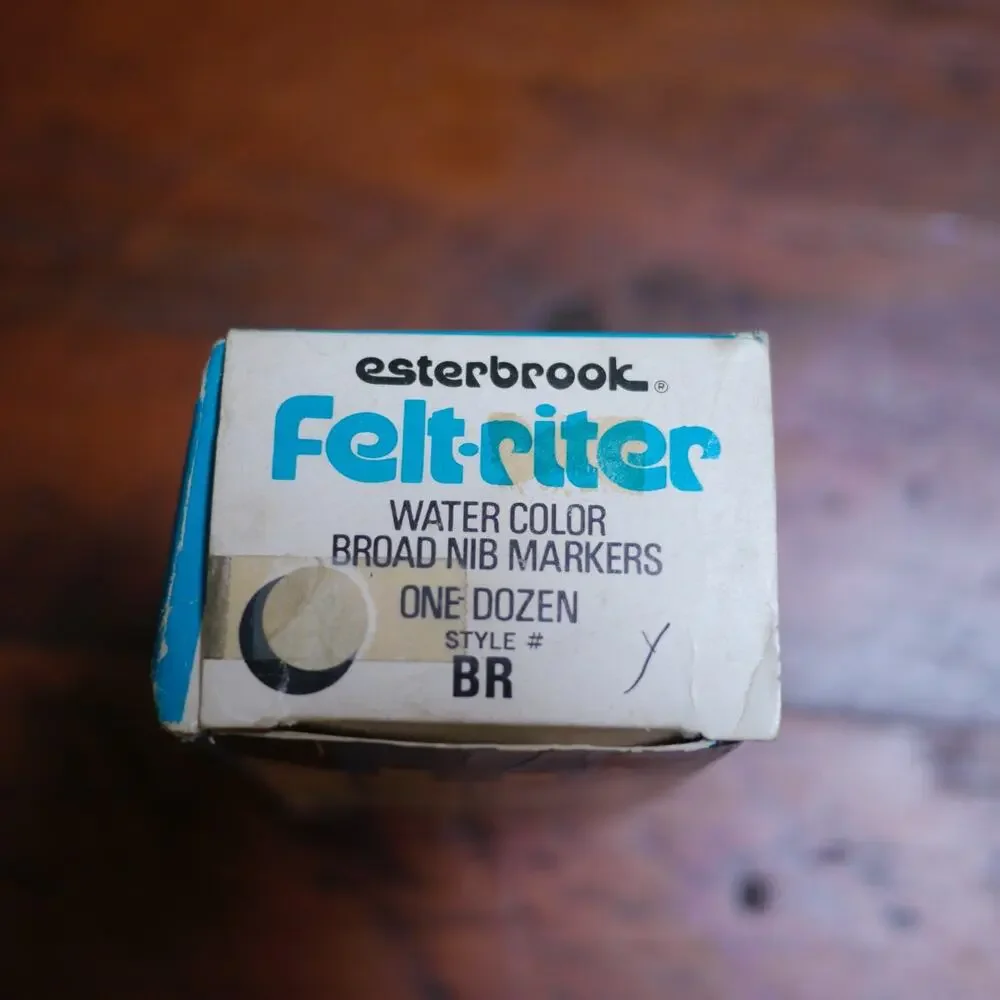 Lot of 12 NEW Vintage ESTERBROOK Felt-Riter YELLOW Water Color Ink MARKERS